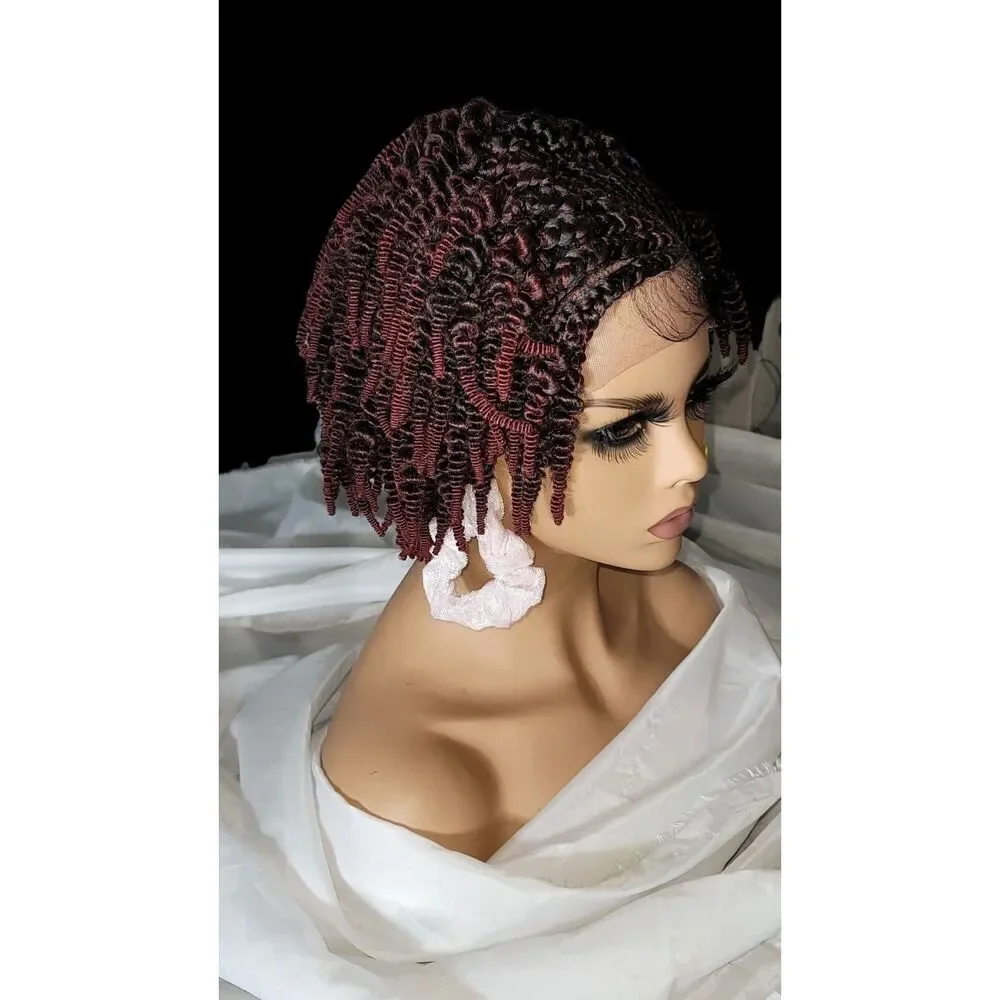 Handmade Braided Wigs Micro Braids, Short Kinky Twists, NWT, Ombre - Picture 9 of 15